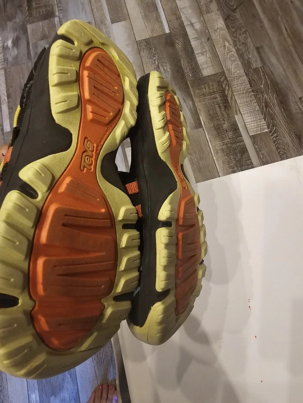 Teva Kids Black Water Shoes with Blue, Orange & Yellow Accents